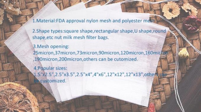 10*12」サイズのアマゾン市場のドローストリングのナイロン ナットのミルク袋/ナットのミルクのフィルター・バッグ（FDAは利用できる報告します）